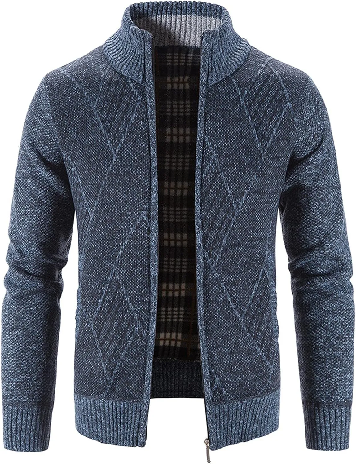 Mens Cardigan Sweater with Hooded, Men's Knitted Cardigan Sweater Fashion Thick Full Zip Knitted Sweaters for Men Coat
