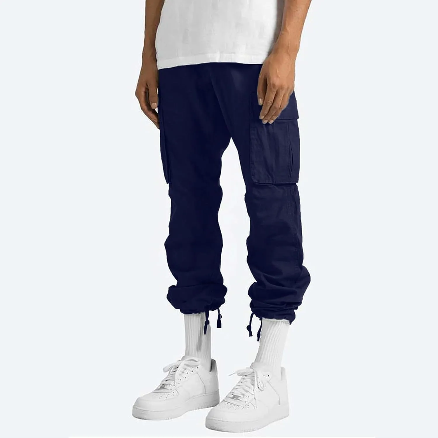 Mens Cargo Pants Casual Athletic Joggers Pants Loose Fit Straight Sweatpants with Multil Pockets Outdoot Hiking Pants