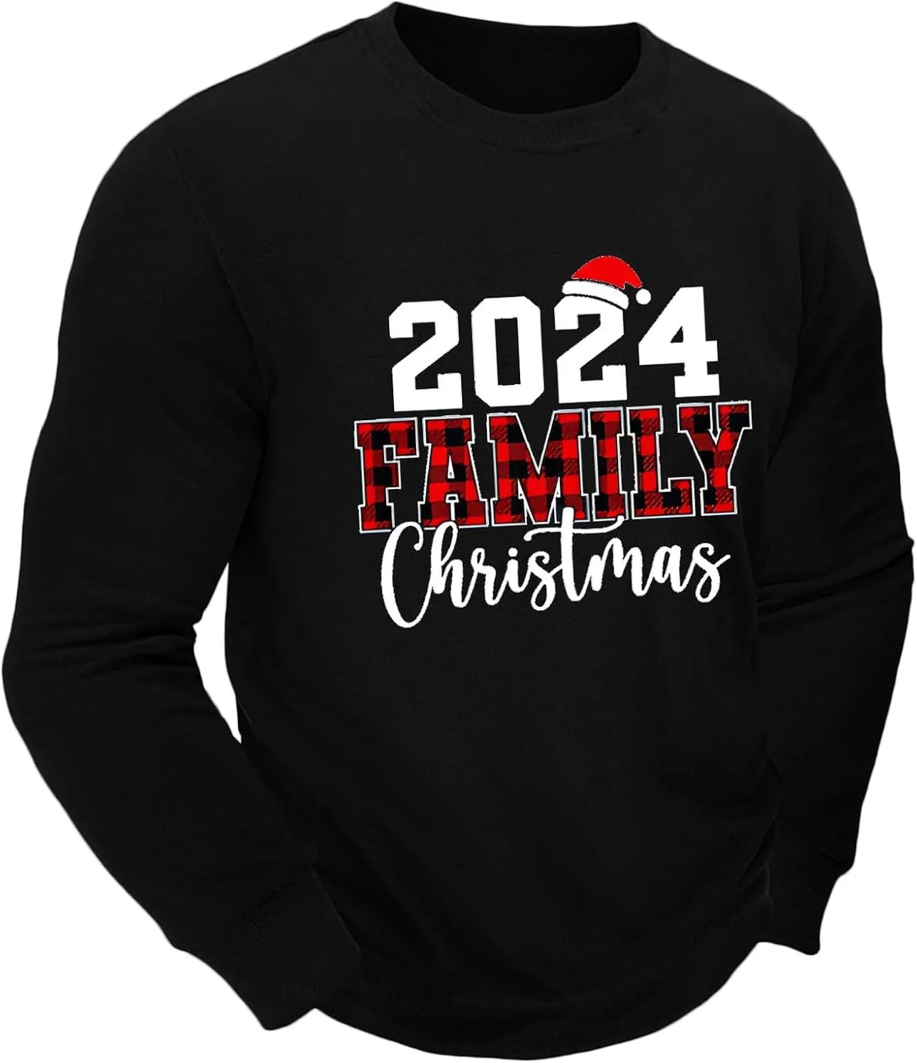 Mens Christmas Sweatshirt Festive Santa Snowman Holiday Sweatshirts 2024 Graphic Print Ugly Pullover for Men