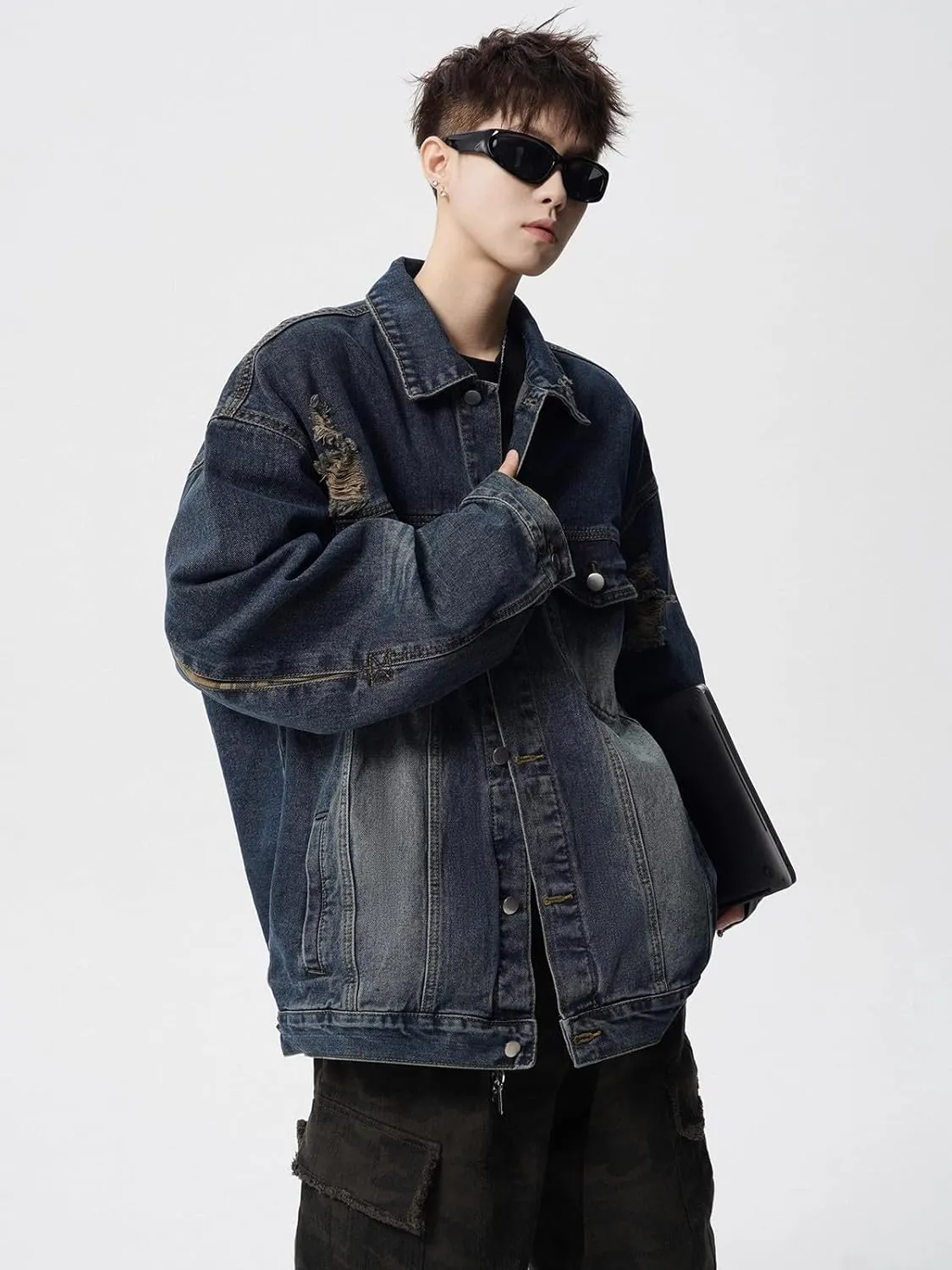 Men's Denim Coat American Retro Spring Casual Denim Jacket for MEN