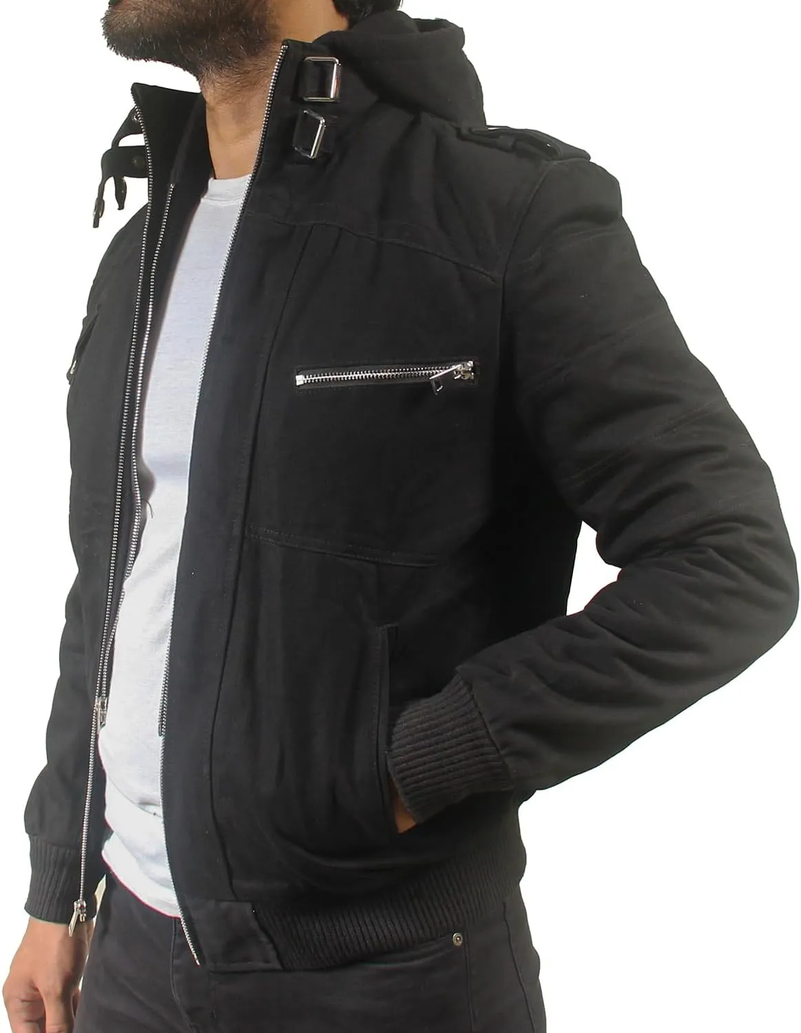 Mens Denim Jacket - Versatile Black Denim Coat Style Jacket
