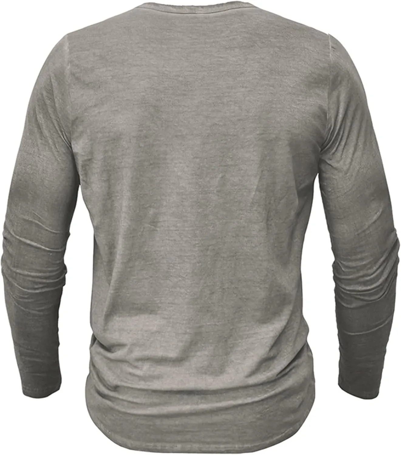 Mens Distressed Henley Shirts Classic Retro Long Sleeve Cotton Tee Shirts Casual Button Down Washed T-Shirts