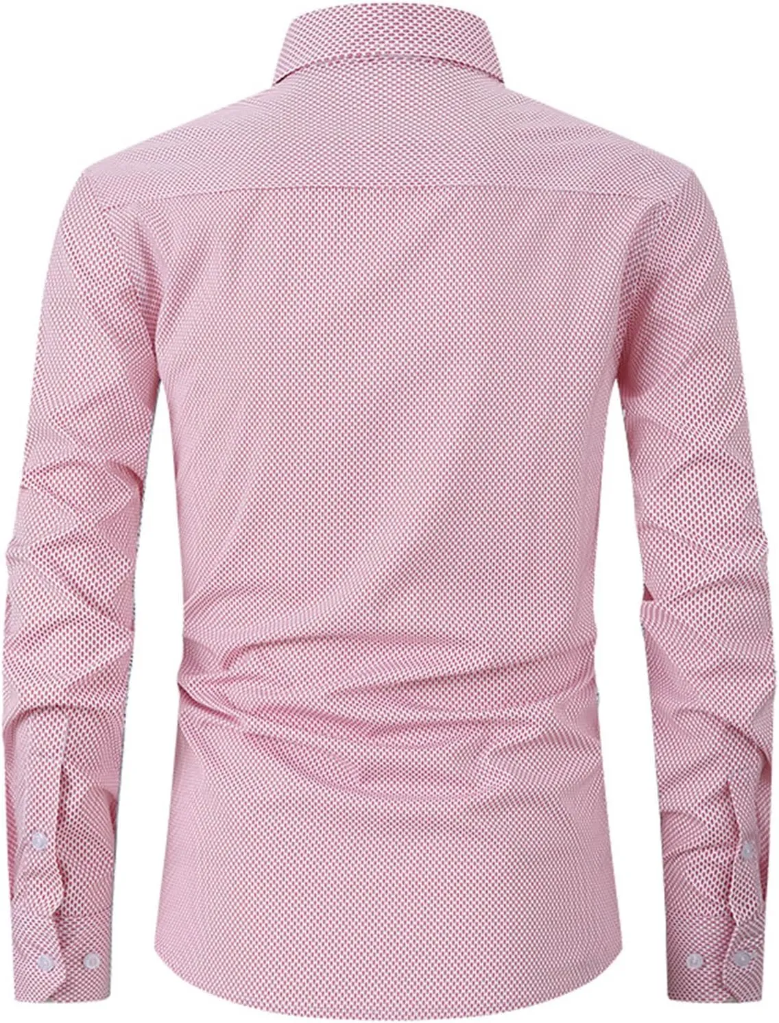 Men's Dress Shirts Solid Causal Long Sleeve Business Button Down Shirts Regular Fit Stretch Cotton Formal Dress Shirts