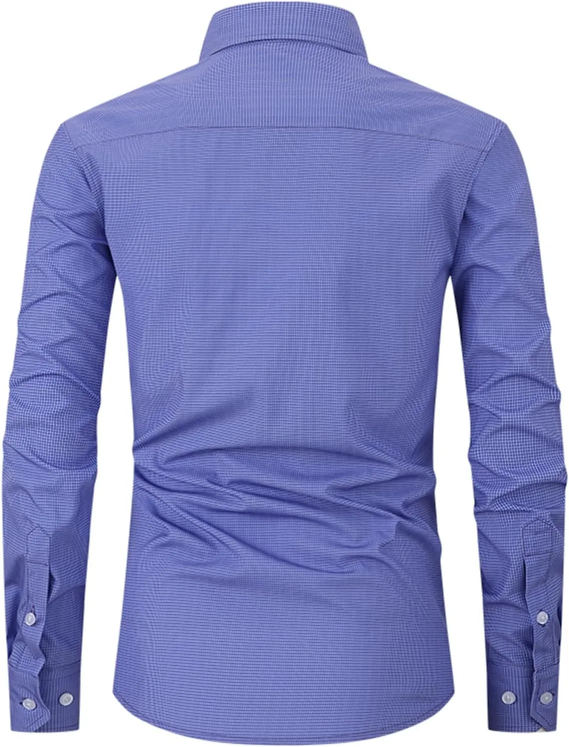 Men's Dress Shirts Solid Causal Long Sleeve Business Button Down Shirts Regular Fit Stretch Cotton Formal Dress Shirts