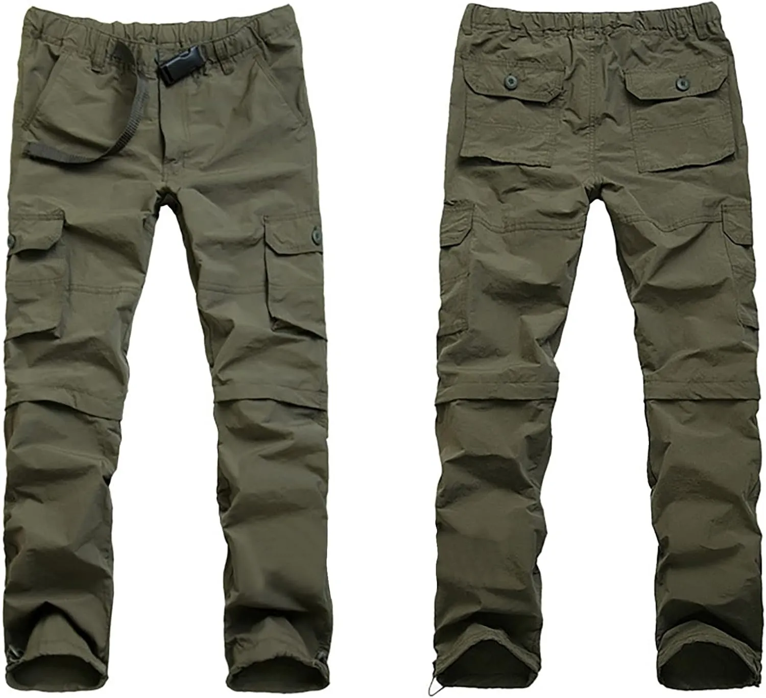 Mens Hiking Pants Convertible Quick Dry Lightweight Zip Off Outdoor Fishing Travel Cargo Pants with Multi-Pockets