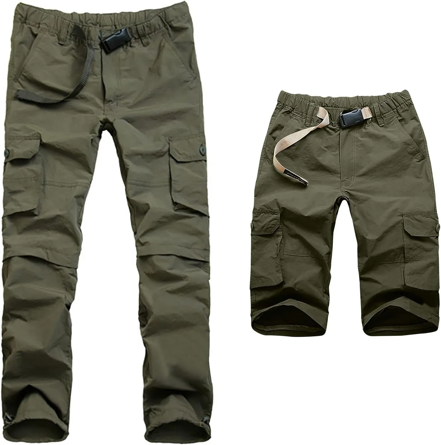 Mens Hiking Pants Convertible Quick Dry Lightweight Zip Off Outdoor Fishing Travel Cargo Pants with Multi-Pockets