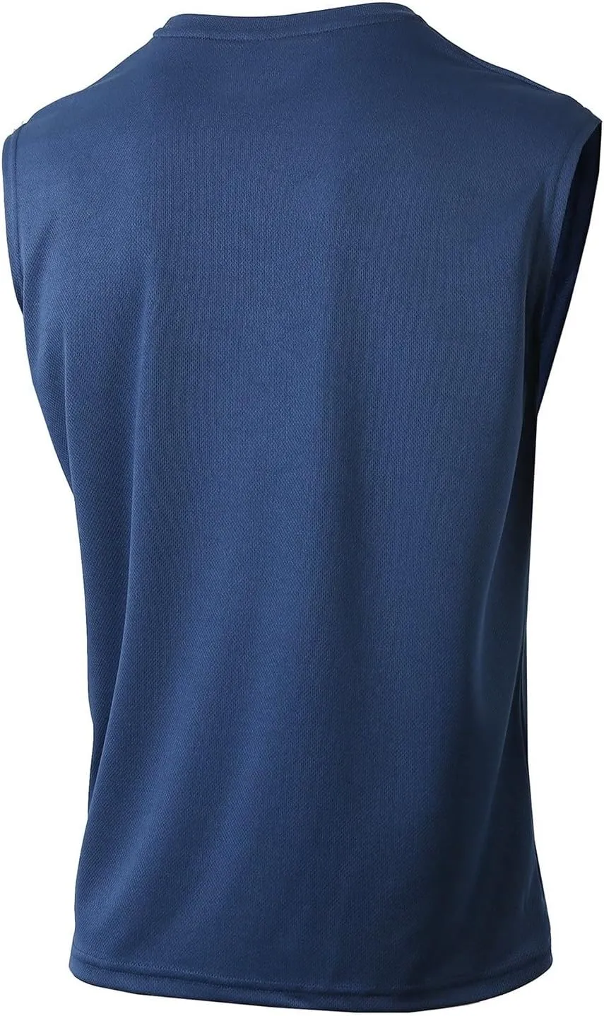 Mens Mesh Tops Lightweight Breathable Summer Workout Tank Tops Quick Dry Active Gym Shirts