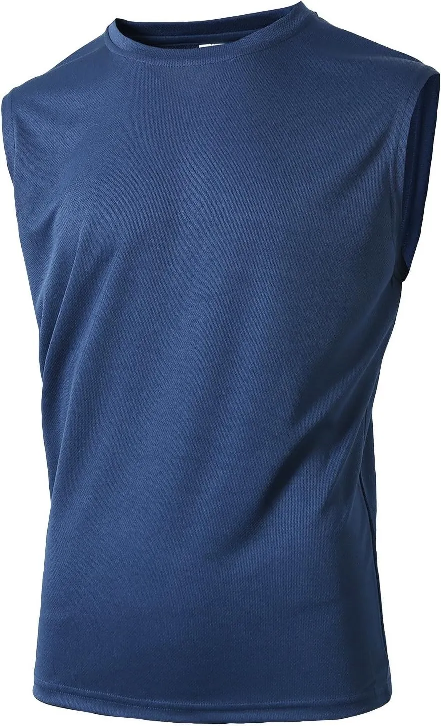 Mens Mesh Tops Lightweight Breathable Summer Workout Tank Tops Quick Dry Active Gym Shirts