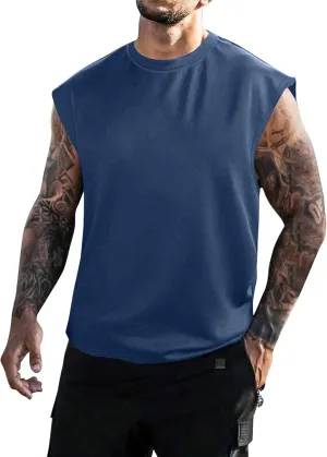 Mens Mesh Tops Lightweight Breathable Summer Workout Tank Tops Quick Dry Active Gym Shirts