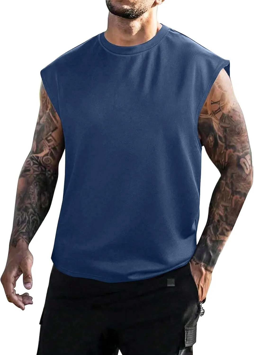Mens Mesh Tops Lightweight Breathable Summer Workout Tank Tops Quick Dry Active Gym Shirts