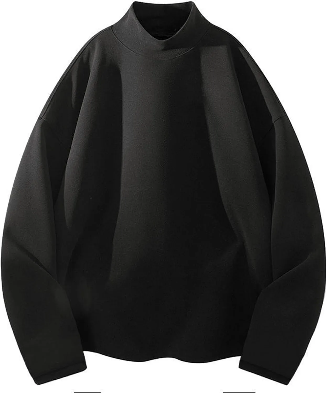 Men's Oversize Mock Turtleneck Sweater Long Sleeve Half Neck Pullover Thermal Loose Casual Solid Pullover Sweatshirt