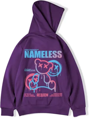 Men's Oversized Fashion Hip-Hop Pullover Couple Hoodies smile bear Graphic Hoodies for Teens Men Women Youth