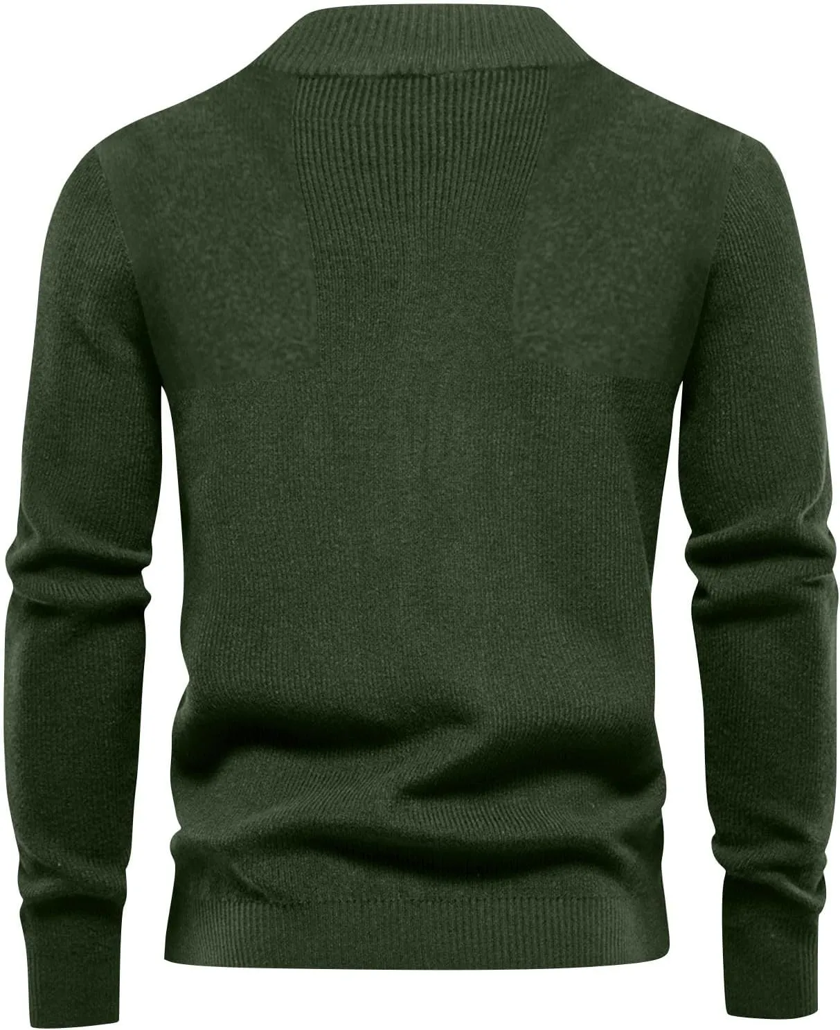 Men's Soft Sweaters Quarter Zip Pullover Sweatshirt Mock Neck Polo Sweater Casual Pullover Sweater with Ribbing Edge