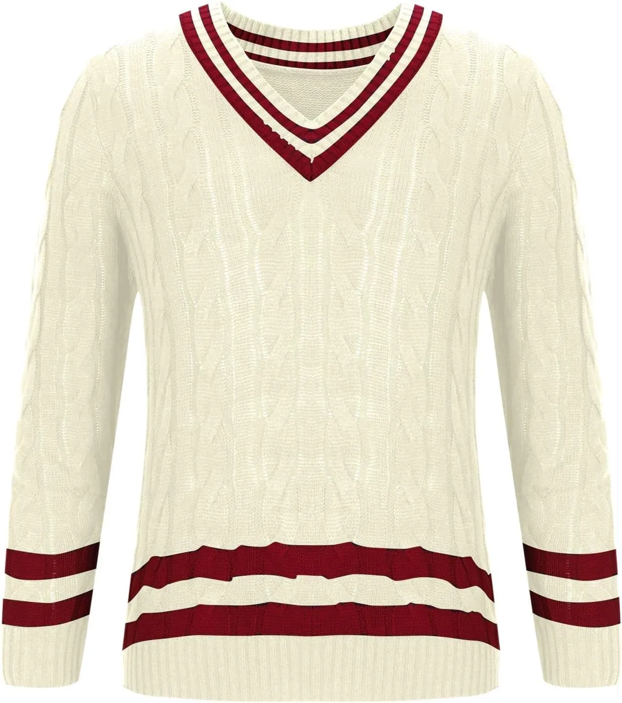 Mens Sweater Textured Knitted Sweaters Casual Long-Sleeve Work Bottom Sweaters V Neck Patchwork Stylish Sweaters