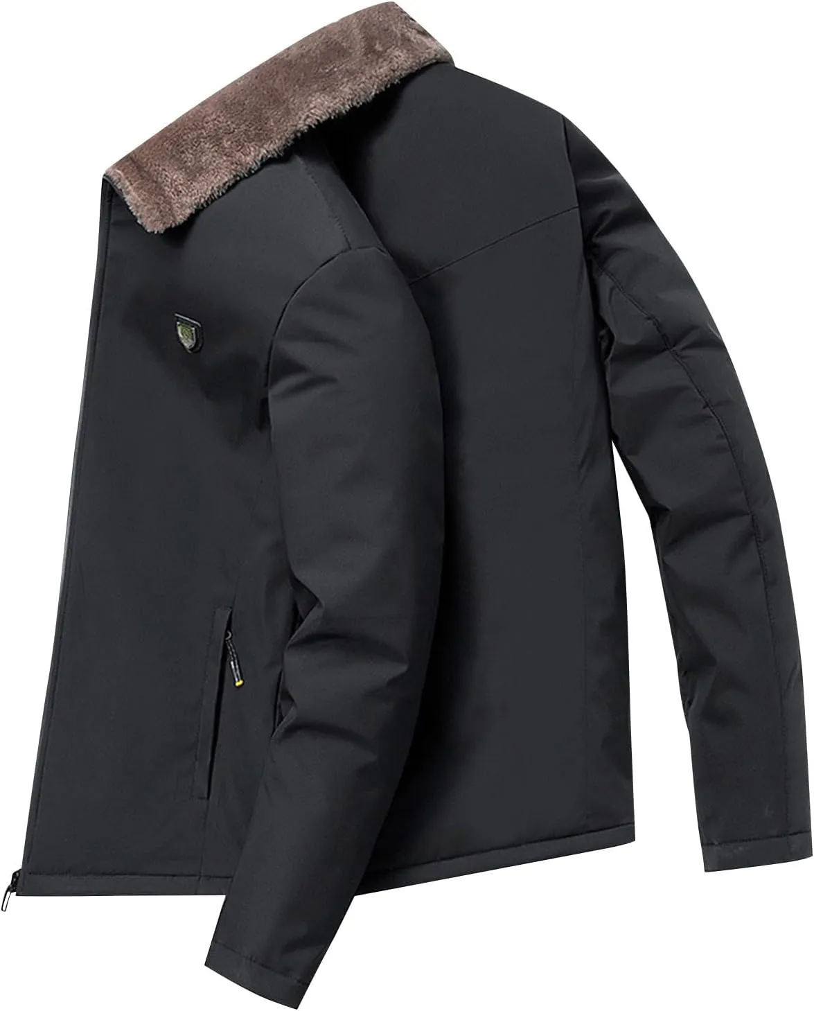 Men's Sweater Winter Thickened Long Sleeve Jacket Composite Warm Coat Turtle Necks, M-2XL