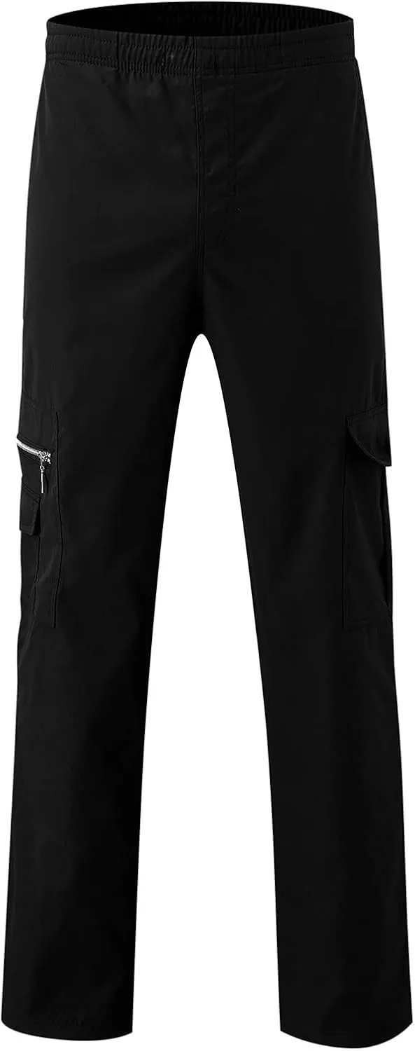 Mens Sweatpants with Pockets Big and Tall Fleece Cargo Sweatpants Stretch Elastic Running Athletic Sports Pants Casual