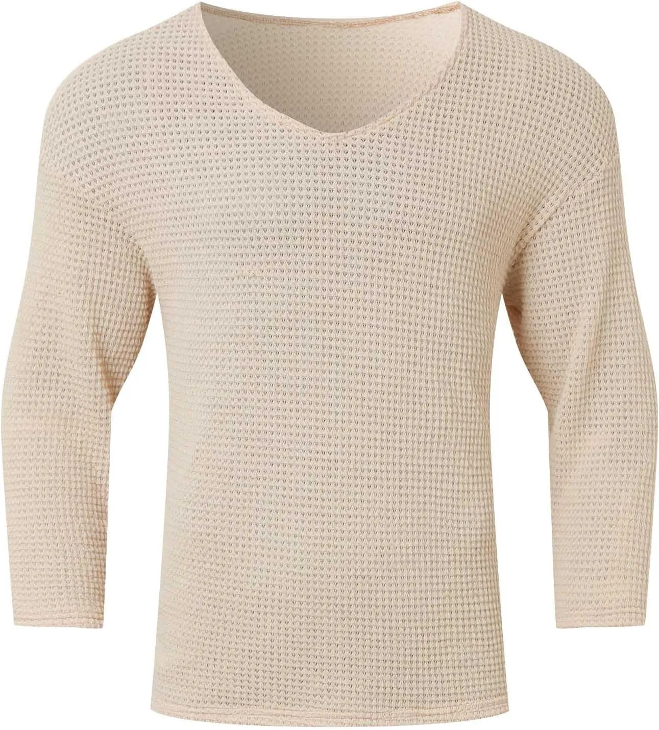 Mens V Neck Pullover Sweater Lightweight Long Sleeve Knit Sweaters Casual Solid Color Fall Jumper Tops