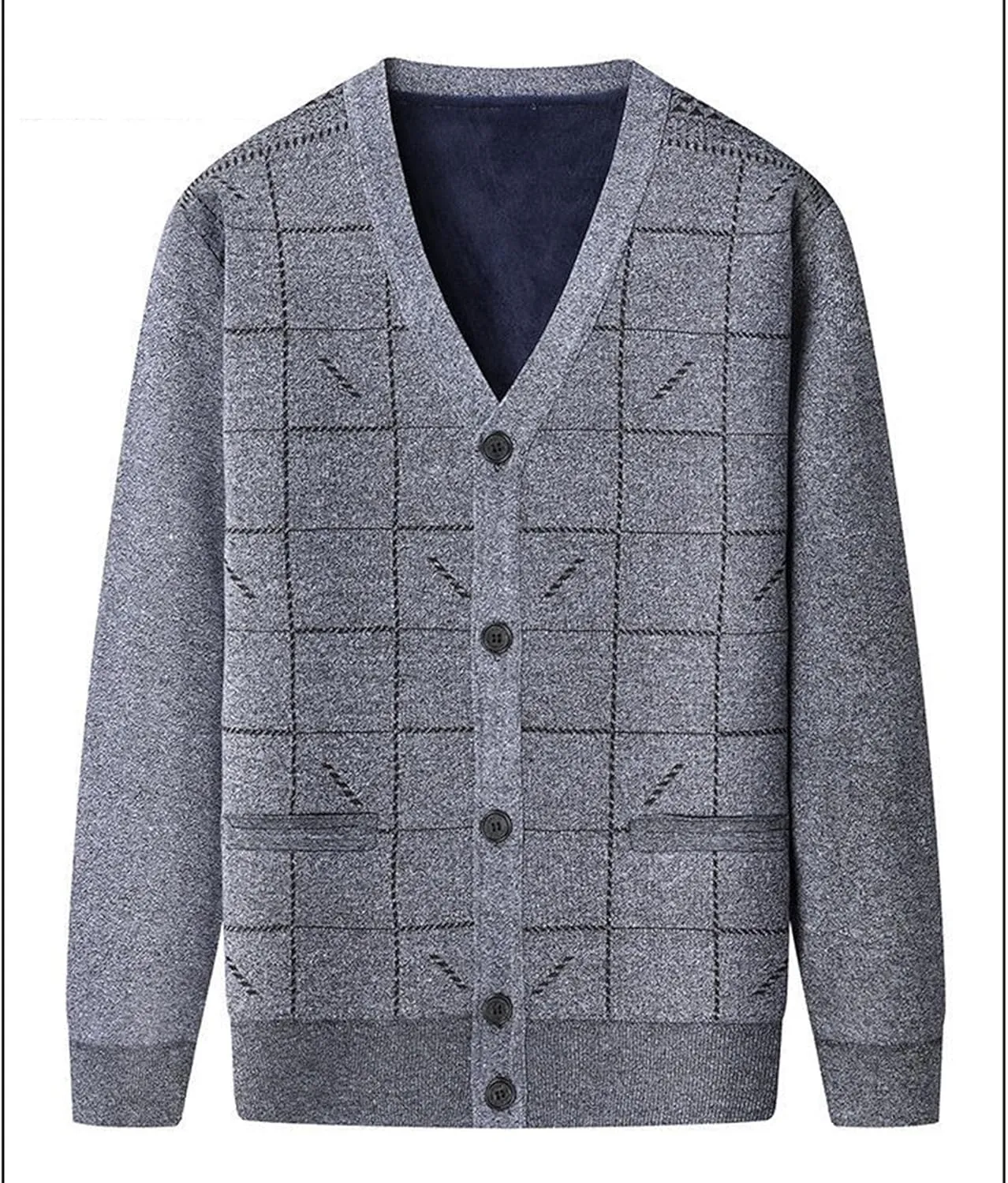 Men's Warm Cardigan Sweaters Long Sleeve V Neck Chunky Button Down Sweaters Fall Winter Outwear Knitted Sweaters