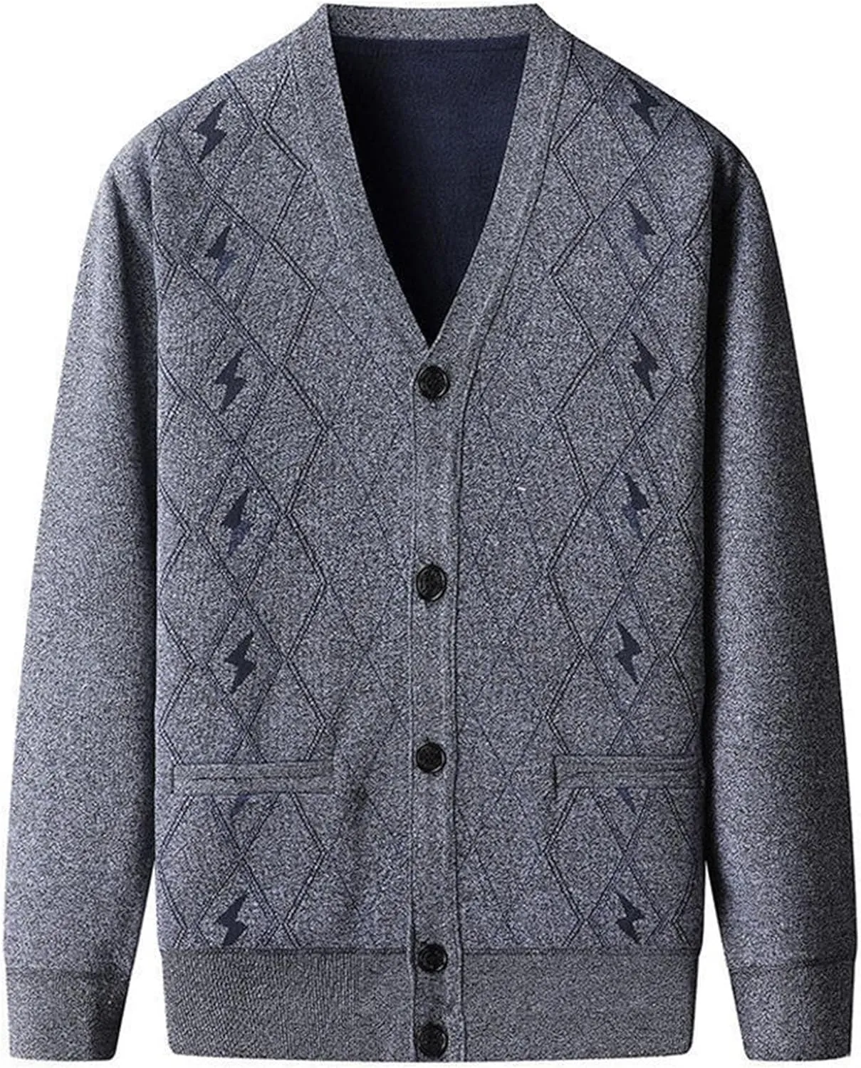 Men's Warm Cardigan Sweaters Long Sleeve V Neck Chunky Button Down Sweaters Fall Winter Outwear Knitted Sweaters