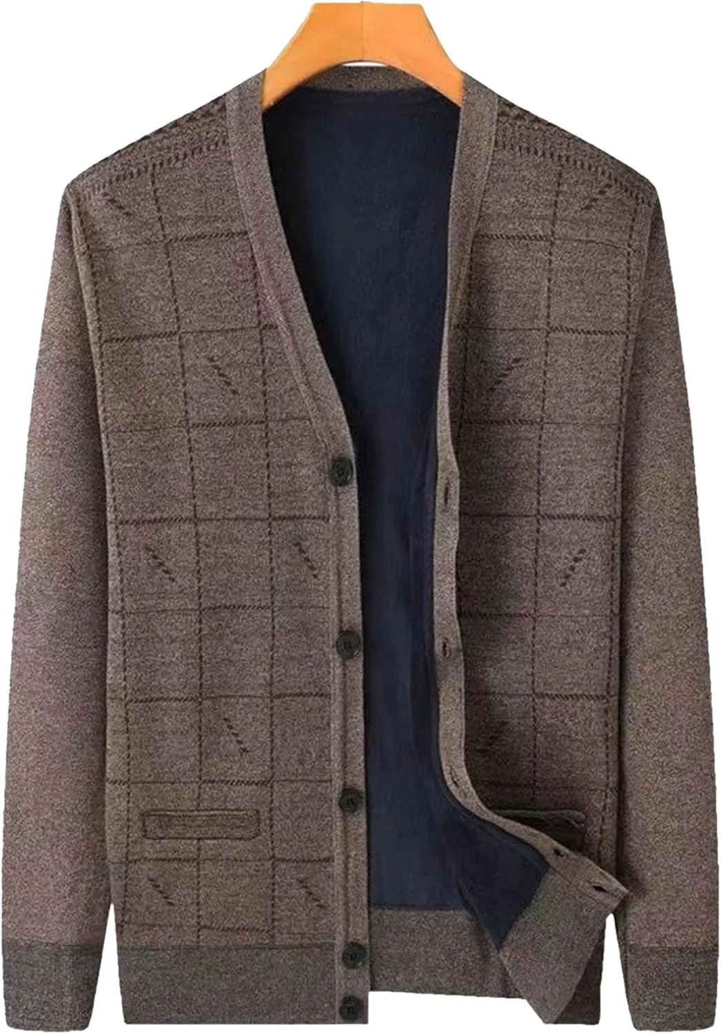 Men's Warm Cardigan Sweaters Long Sleeve V Neck Chunky Button Down Sweaters Fall Winter Outwear Knitted Sweaters