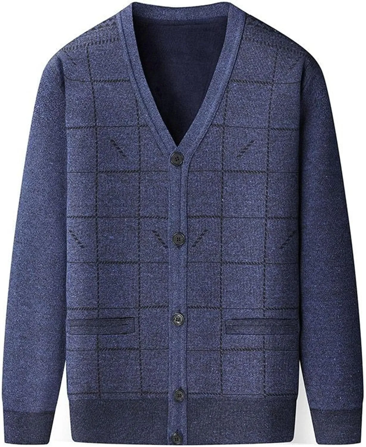 Men's Warm Cardigan Sweaters Long Sleeve V Neck Chunky Button Down Sweaters Fall Winter Outwear Knitted Sweaters