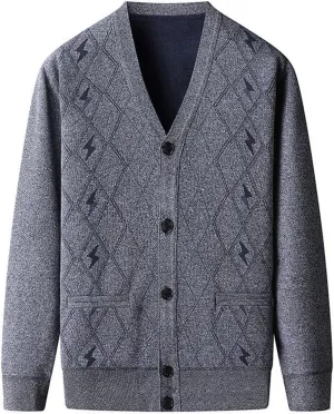 Men's Warm Cardigan Sweaters Long Sleeve V Neck Chunky Button Down Sweaters Fall Winter Outwear Knitted Sweaters