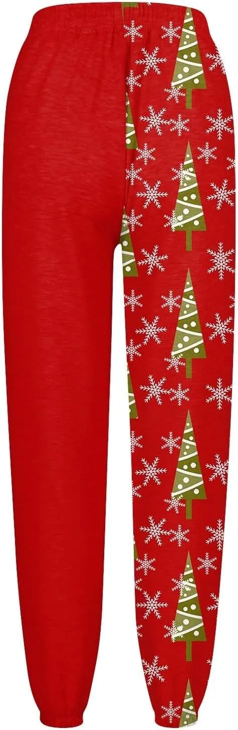 Merry Christmas Sweatpants Sweatpants Workout Active Joggers Pants Baggy Bottoms Winter Christmas Printed Christmas