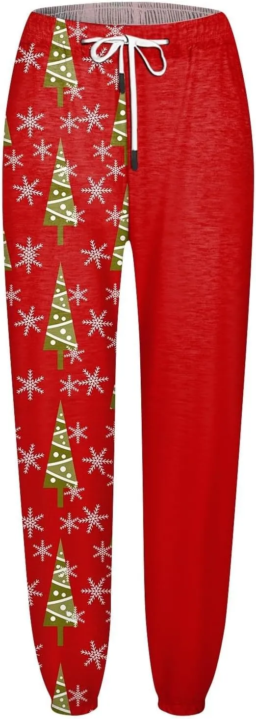 Merry Christmas Sweatpants Sweatpants Workout Active Joggers Pants Baggy Bottoms Winter Christmas Printed Christmas