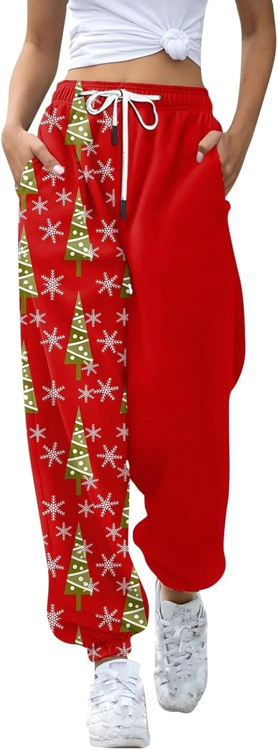 Merry Christmas Sweatpants Sweatpants Workout Active Joggers Pants Baggy Bottoms Winter Christmas Printed Christmas