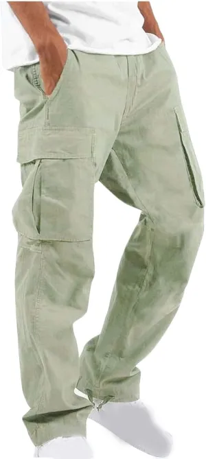 Muscularfit Sweatpants for Men Causal Cotton Multi Pockets Cargo Pants 2023 Baggy Joggers Athletic Pants Loose Fit Sweatpants
