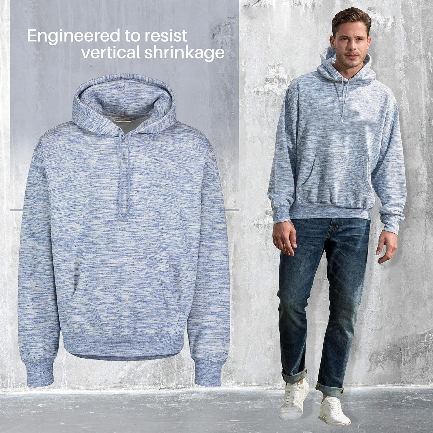 MV Sport Casual Heavyweight Fleece Hoodies for Men Thick Drawstring Hoodie Sweatshirt Mens Hoodies Cotton Pullover