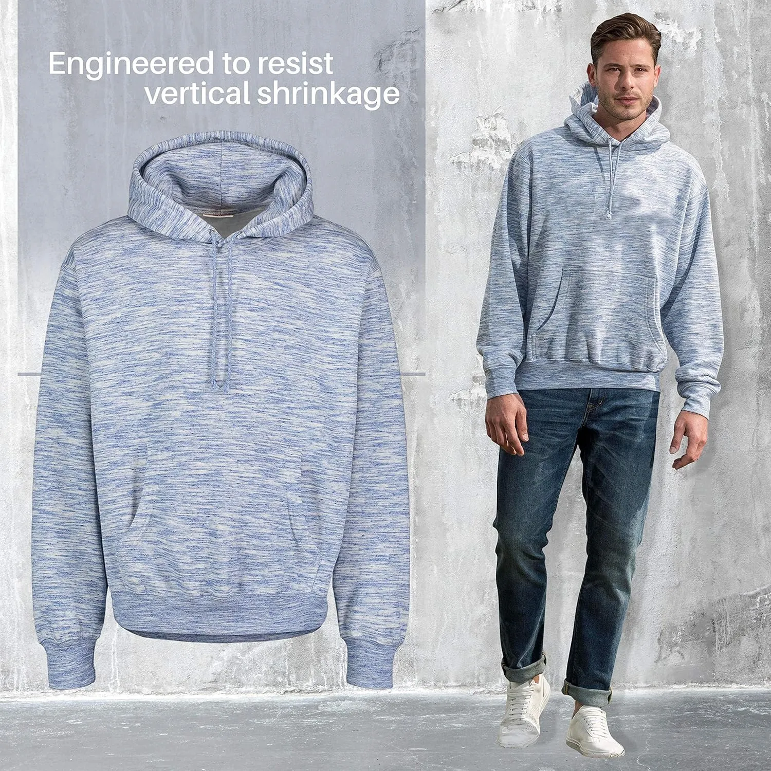 MV Sport Casual Heavyweight Fleece Hoodies for Men Thick Drawstring Hoodie Sweatshirt Mens Hoodies Cotton Pullover