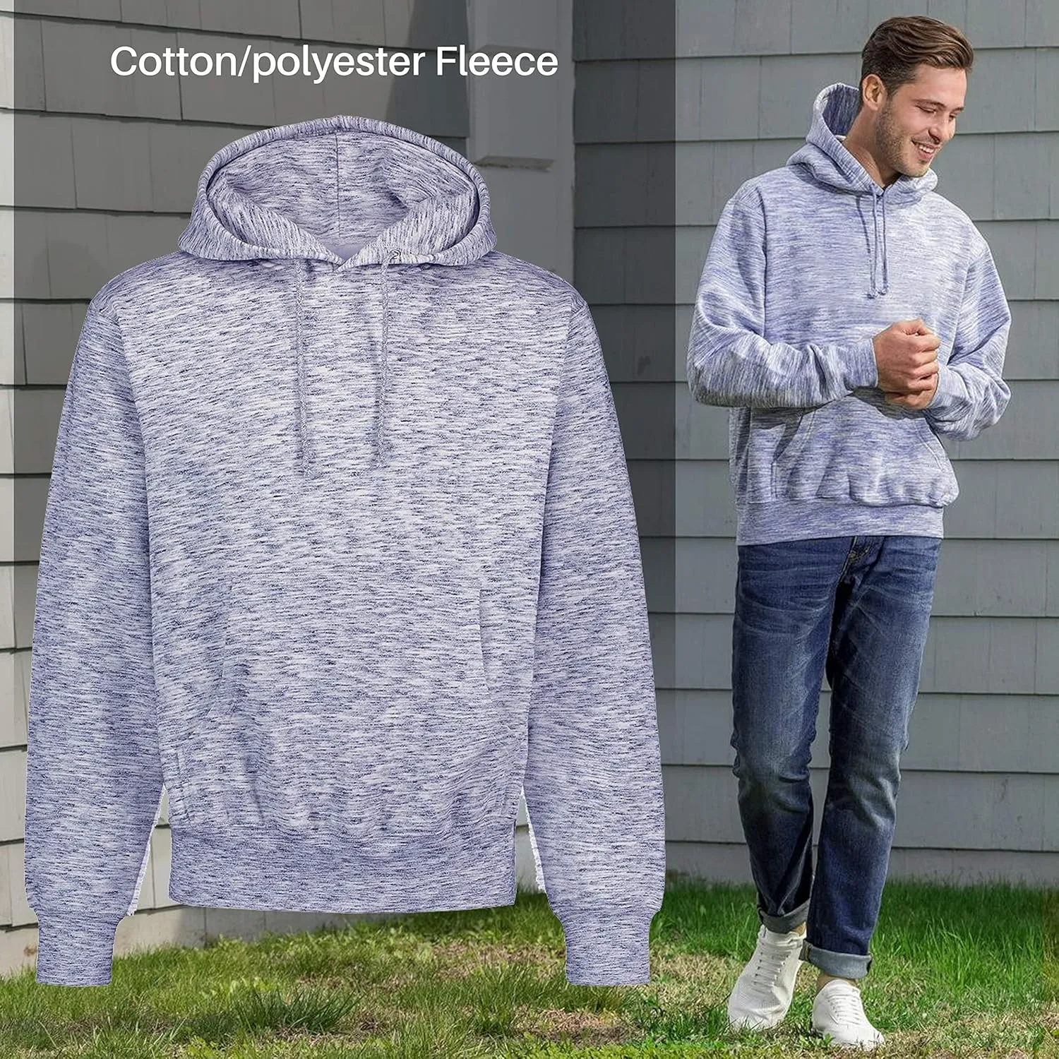 MV Sport Casual Heavyweight Fleece Hoodies for Men Thick Drawstring Hoodie Sweatshirt Mens Hoodies Cotton Pullover