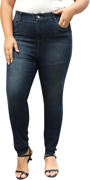 Nemidor Womens Plus Size Skinny Jeans High-Rise Premium Stretchy Denim Jeans