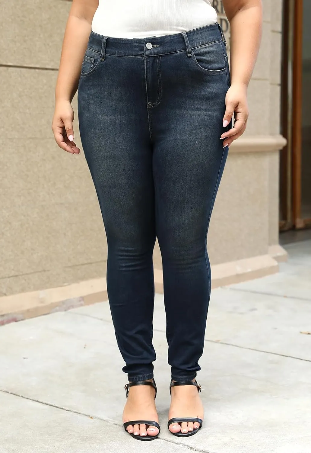 Nemidor Womens Plus Size Skinny Jeans High-Rise Premium Stretchy Denim Jeans