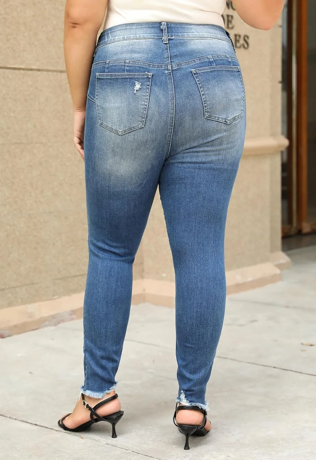 Nemidor Womens Plus Size Skinny Jeans High-Rise Premium Stretchy Denim Jeans