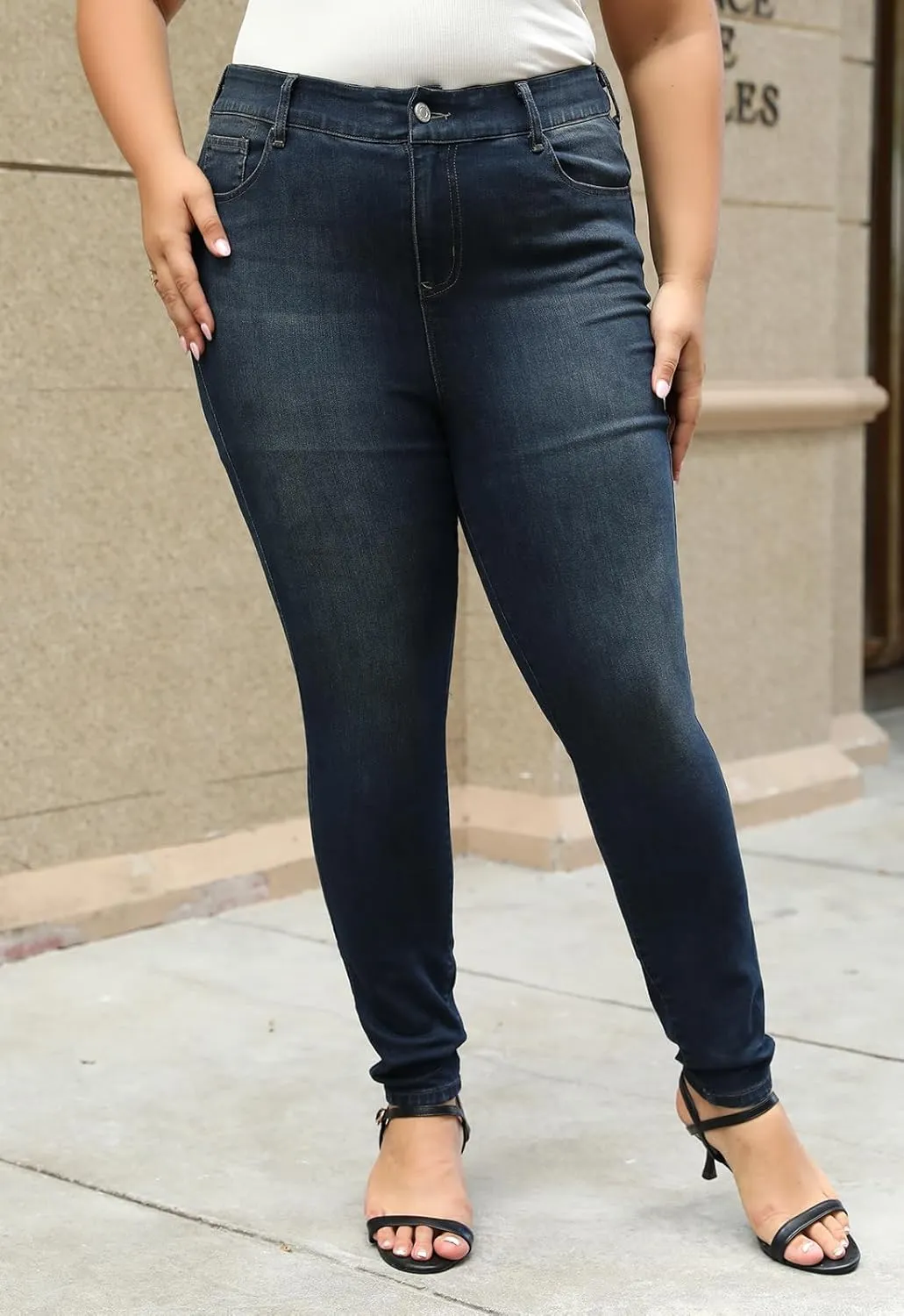 Nemidor Womens Plus Size Skinny Jeans High-Rise Premium Stretchy Denim Jeans