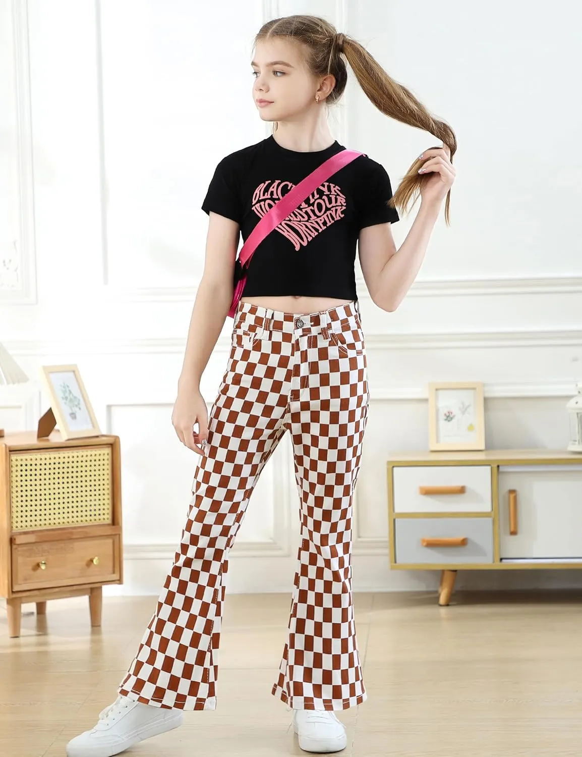 OeyFnbmO Birthday Gifts for Girls Flare Pants High Waisted Bootcut Stretch 70s Bell Bottom Jeans
