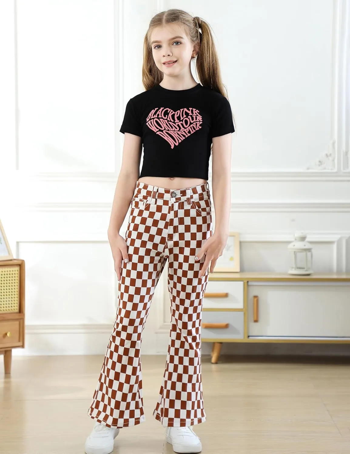 OeyFnbmO Birthday Gifts for Girls Flare Pants High Waisted Bootcut Stretch 70s Bell Bottom Jeans