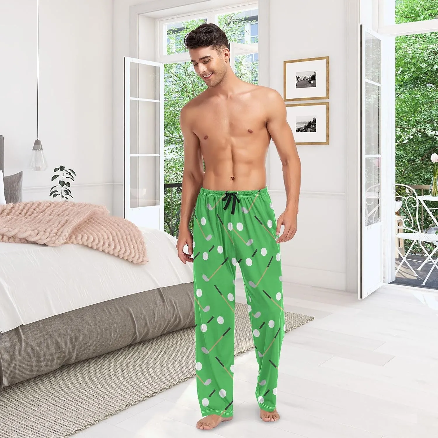 Ollabaky Men's Pajama Pants Pjs Bottoms with Pockets Sleep Lounge Pants for Men