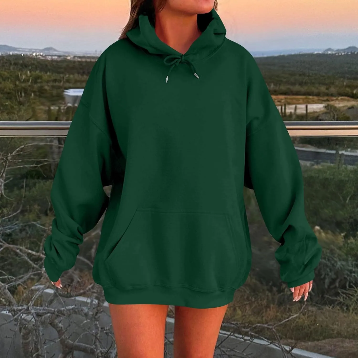 Oversized Hoodies for Womens Winter Cute Sweatshirts Pullover 2024 Fashion Tops Trendy Outfits Loose Fit Solid Hoodies