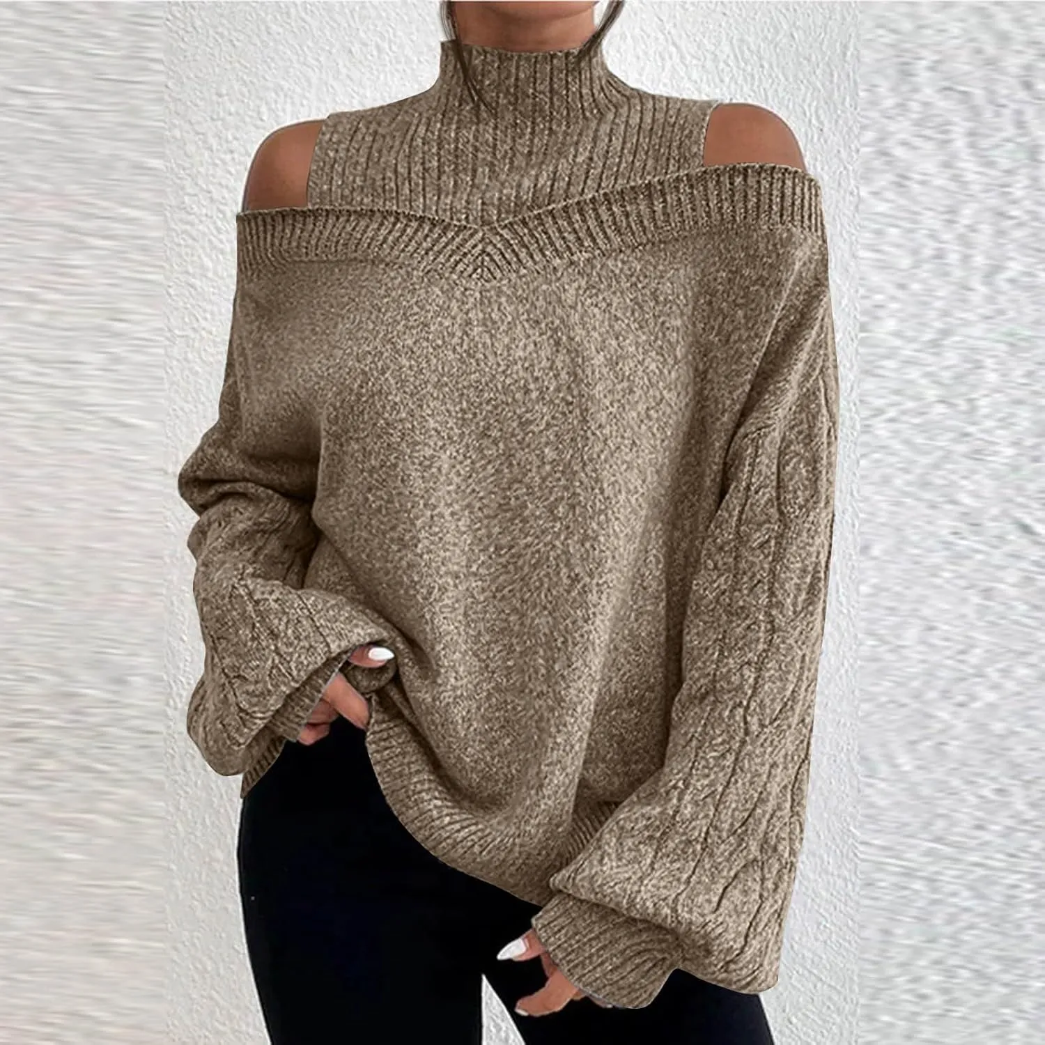 Oversized Sweater Fall Knit Sweaters Chunky Knit Sweaters for Women Beige Sweater Woman Sweaters