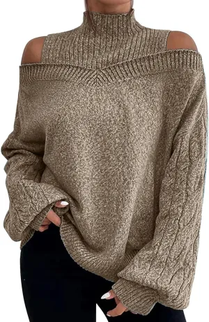 Oversized Sweater Fall Knit Sweaters Chunky Knit Sweaters for Women Beige Sweater Woman Sweaters