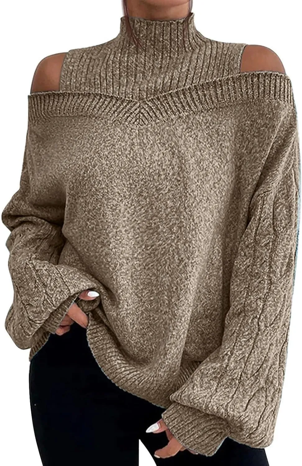 Oversized Sweater Fall Knit Sweaters Chunky Knit Sweaters for Women Beige Sweater Woman Sweaters