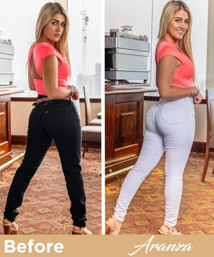 Pantalones Colombianos Levanta Cola | Butt Lifting Jeans for Women Colombian Jeans for Women Butt Lift Boot Cut Jeans Blue