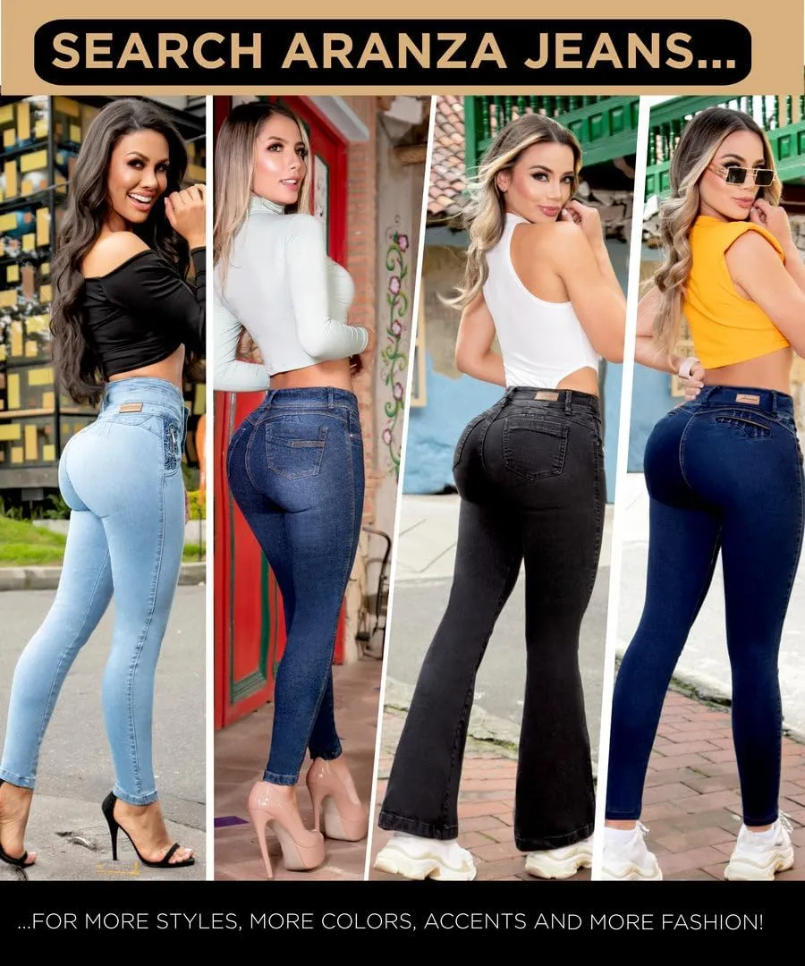 Pantalones Colombianos Levanta Cola | Butt Lifting Jeans for Women Colombian Jeans for Women Butt Lift Boot Cut Jeans Blue