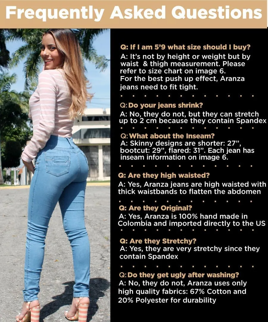 Pantalones Colombianos Levanta Cola | Butt Lifting Jeans for Women Colombian Jeans for Women Butt Lift Boot Cut Jeans Blue