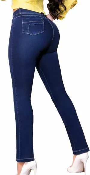 Pantalones Colombianos Levanta Cola | Butt Lifting Jeans for Women Colombian Jeans for Women Butt Lift Boot Cut Jeans Blue