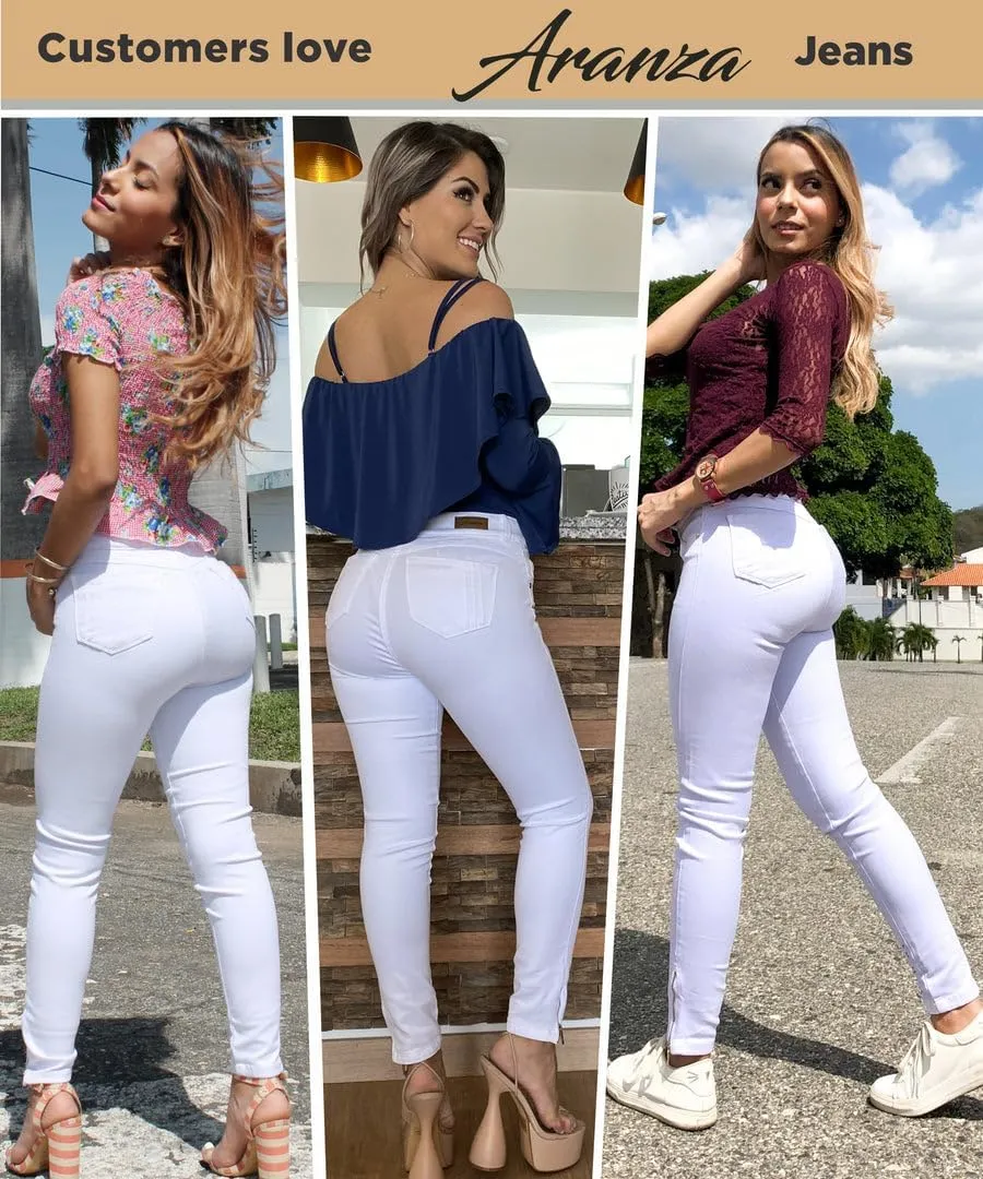 Pantalones Colombianos Levanta Cola | Butt Lifting Jeans for Women Colombian Jeans for Women Butt Lift Boot Cut Jeans Blue
