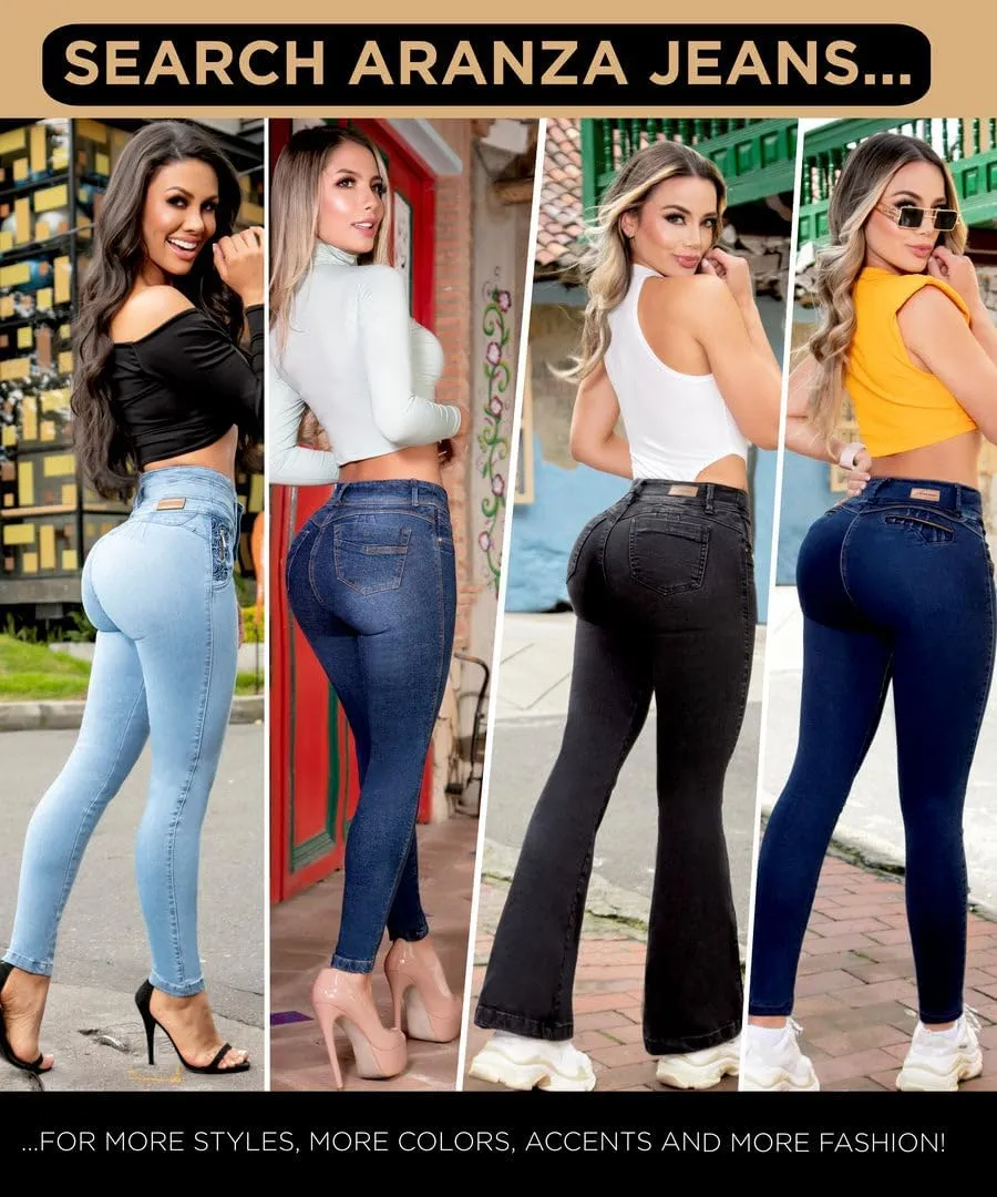 Pantalones Colombianos Levanta Cola | Butt Lifting Jeans for Women Colombian Jeans for Women Butt Lift Boot Cut Jeans Blue
